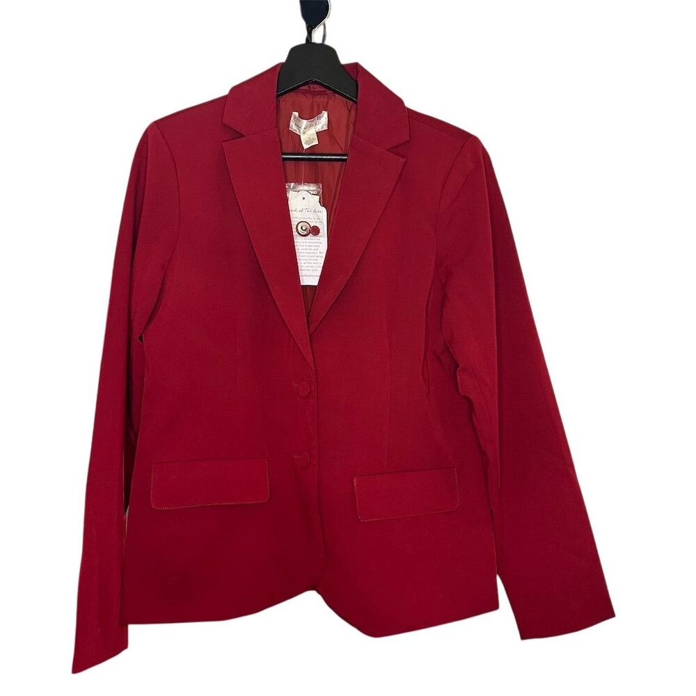 Band of the Free Women's Red Blazer Jacket Size M Mid-Length